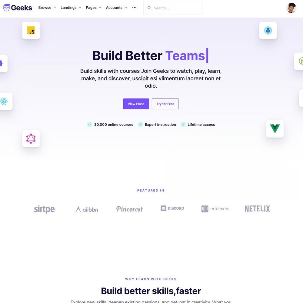 Geeks ● Online Learning Marketplace WordPress Theme