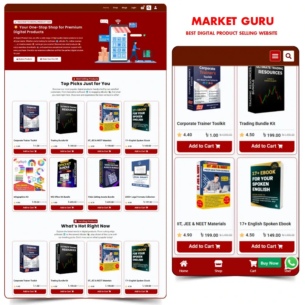 Digital Product Selling Website